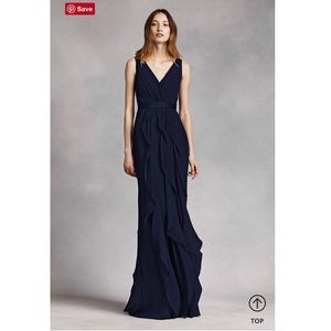 WHITE BY VERA WANG Bridesmaid Dress in Navy - 6